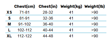 2025 Hyperlite Womens Vests 0 Size Chart